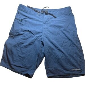 Patagonia Men's Board Shorts Size 33 Swim Surf Outdoors Nylon Spandex Blue
